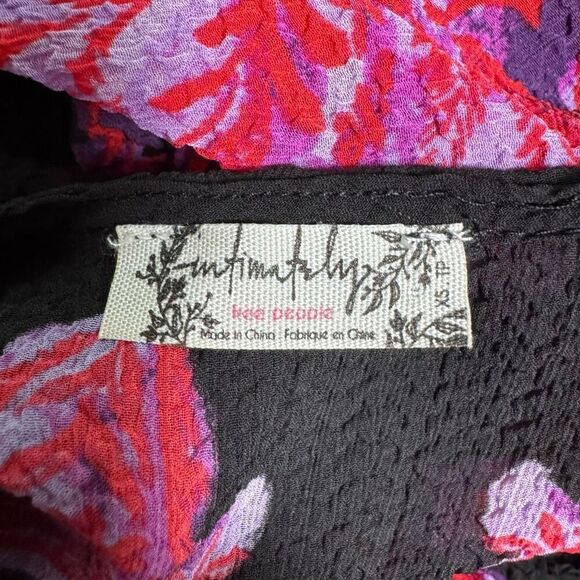 FREE PEOPLE Intimately Symphony Swing Mini Dress Black Women’s Size XS Textured - Picture 6 of 11